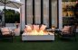 Luxusný mramorový biely stôl s plynovým ohniskom do záhrady a na terasu + dekoračné sklo