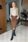Dlouhá elegantní sukně hnědá barva - LINERAE - fashion Julzz