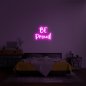 Semn 3D luminos LED neon pe perete - BE Proud 100 cm