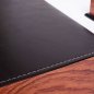 Skrivebordspute i skinn - luksussett for kontoret 8 stk - Valnøtt + svart skinn