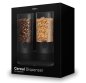 Dispensador de cereales 6L - organizador (soporte) 2 contenedores negros de almacenamiento (copos de maíz + muesli)