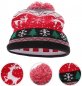 LED hat with pom pom - Winter christmas beanie - CHRISTMAS DEER