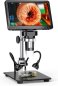 Mikroskop 1200x zoom přiblížení digitální s nastavitelnými LED světly + stojanem + 7" displej