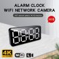 4K P2P Wi-Fi kamera ukrytá v budíku + detekce pohybu + noční vidění + Úhel snímání až 140 °