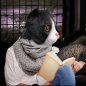 Schwarze Katze - Silikon-Gesichts- (Kopf-) Maske für Kinder und Erwachsene