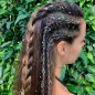 Dekorationen für Körper + Haare + Bart – Funkelnder, biologisch abbaubarer Glitzerstaub 10 g (Türkis)