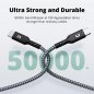 最大 100W の充電速度を備えた USB-C - USBC SuperCord ケーブル - ブラック