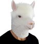Máscara de llama - Máscara de silicona de cara/cabeza blanca de alpaca para niños y adultos