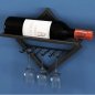 Raft pentru vin montat pe perete + suport pentru pahar de vin (1 sticla + 3 pahare)