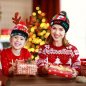 Jólavetrarhúfur með pom pom - Kveiktu á húfu með LED - HO HO HO
