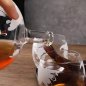 Decantor glob cu navă - Set carafe pentru whisky cu suport din lemn + 4 pahare + 9 pietre
