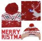 כובע חג המולד לחורף עם פונפון - כיפה מדליקה עם LED - חג שמח