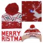 Winter christmas hat with pom pom - Light up beanie with LED - MERRY CHRISTMAS