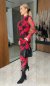 Dámske elegantné midy šaty - vzorované červené - MELORE - fashion Julzz