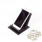 Stand mobil - suport de piele pentru smartphone de lux, de culoare neagră