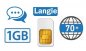LANGIE аккумуляторная SIM-карта с данными 1 ГБ для перевода в 70 странах мира