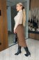 Dlouhá elegantní sukně hnědá barva - LINERAE - fashion Julzz