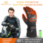 Guantes calefactables eléctricos con almohadilla protectora + batería de 6000mAh + 3 niveles de calentamiento 40-65°