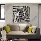 3D paintings on the wall metal (aluminum) LED backlit RGB 20 colors - SPIRAL 50x50cm