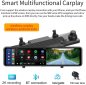 Rearview mirror car camera with WiFi + Bluetooth + 11" display + reversing camera + support (Android auto/Carplay iOS)