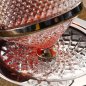 Red wine carafe - glass crystal carafe wine decanter luxury gift set with 2 glasses - Gold / Silver