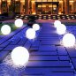 Lámpara de bola de jardín LED globos 20cm - 8 colores + batería Li-ion + panel solar + protección IP44