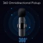 Mobilais mikrofons Bezvadu — viedtālruņa mikrofons ar USBC raidītāju + klips + 360° ieraksts