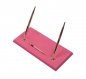 Różowy skórzany stolik na biurko damski ZESTAW - 8 szt. akcesoriów biurowych (100% HANDMADE)