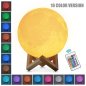Noční lampa MOON (Měsíc) 3D - LED noční světlo s podstavcem a ovladačem 16 barev