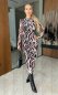 Dámske priliehavé midy šaty - vzorované zebra - SERELUNE - fashion Julzz
