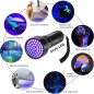 Baterka s uv světlem - UV detekční baterka světlo 395nm ultrafialová s 51x LED výkonem