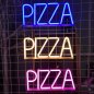 PIZZA - Duvarda LED ışıklı neon reklam logosu afişi