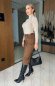 Dlouhá elegantní sukně hnědá barva - LINERAE - fashion Julzz