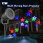 Proyector de luz de estrellas RGB - Proyector navideño exterior - Luces LED - Estrellas en movimiento de colores 12W (IP65)