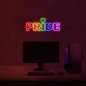 3D neon LED-skylt på väggen flerfärgad - PRIDE 50 cm