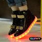 Lumina pantofilor LED - negru și aur
