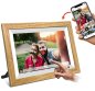 Photo frame digital electronic 10,1" - wooden picture frame (photo + video) - 16GB memory