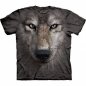 T-shirt ng mukha ng hayop - Wolf