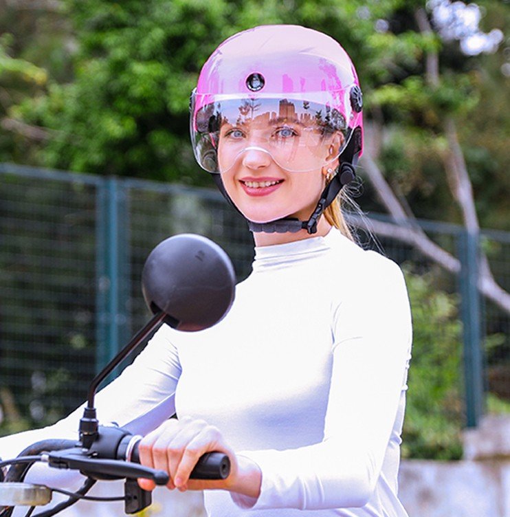 Kamera na prilbe - duálna 1080P a 720P s WiFi P2P smart prilba + AI hlasový asistent + G senzor