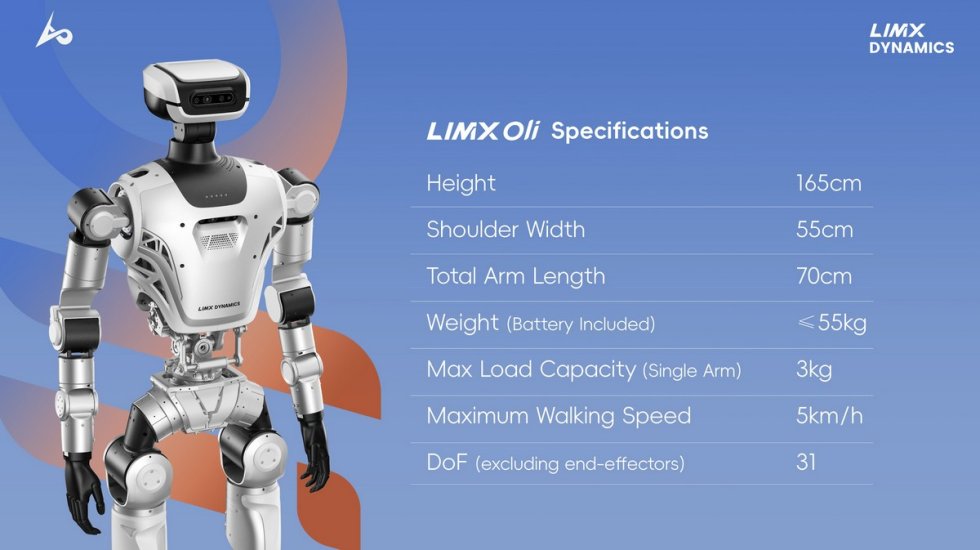 Humanoid robot LimX Oli - Humanoid 31 DOF (degrees of freedom) +