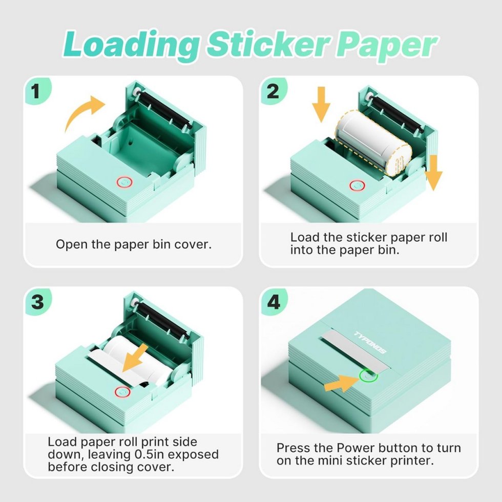 Thermal paper for mini printer self adhesive - 3 rolls refill (54mm x 3 ...