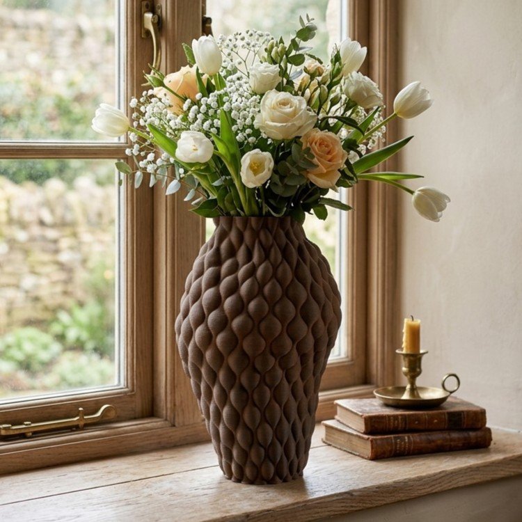 Designervase aus Porzellan – Wohnaccessoires, 28,5 cm – Lira