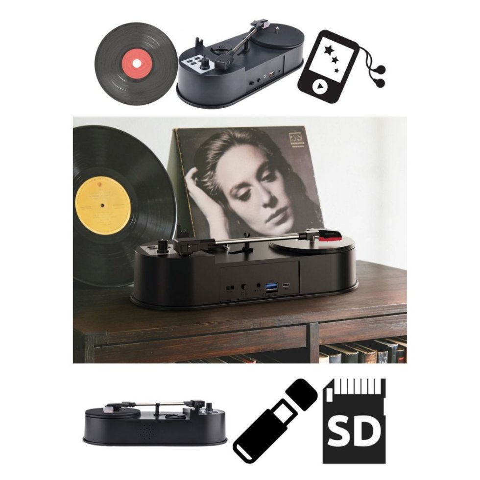【新品】レコード デジタル変換器 レコードからMP3へのデジタルコンバーター - PCを使わずにLPレコードを