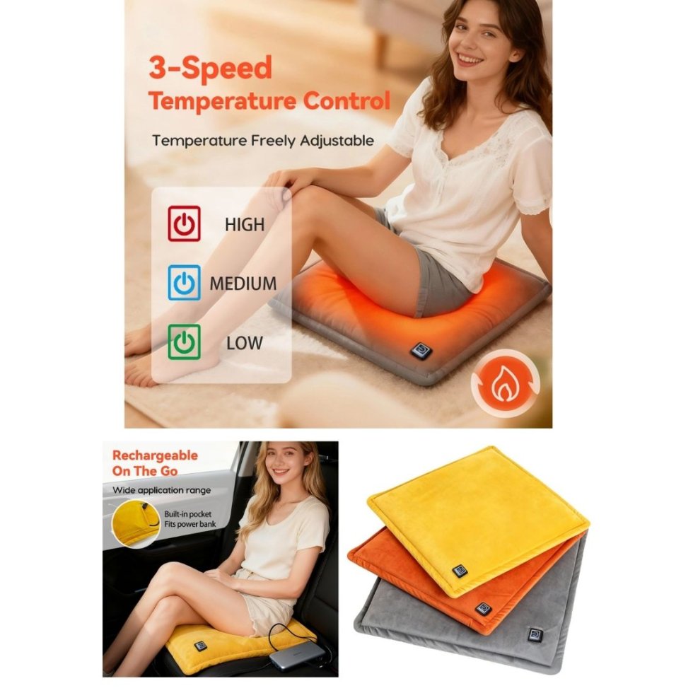 Heating pad 38 × 38 cm - 3 heating levels + automatic shut-off | Cool Mania