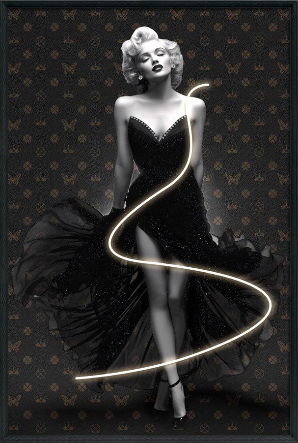 Cuadro decorativo de Marilyn Monroe con iluminación LED para interiores ...