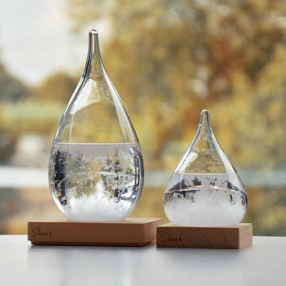 Barometro in vetro a forma di goccia per le previsioni meteo iBaste 