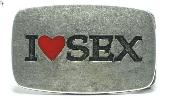 Belt Buckle I Love Sex Cool Mania