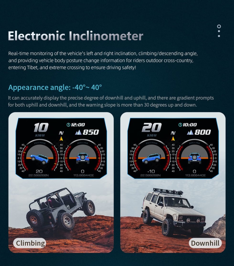 Car on board computer HUD display 3,5" - Multifunctional sports Accelerometer Display
