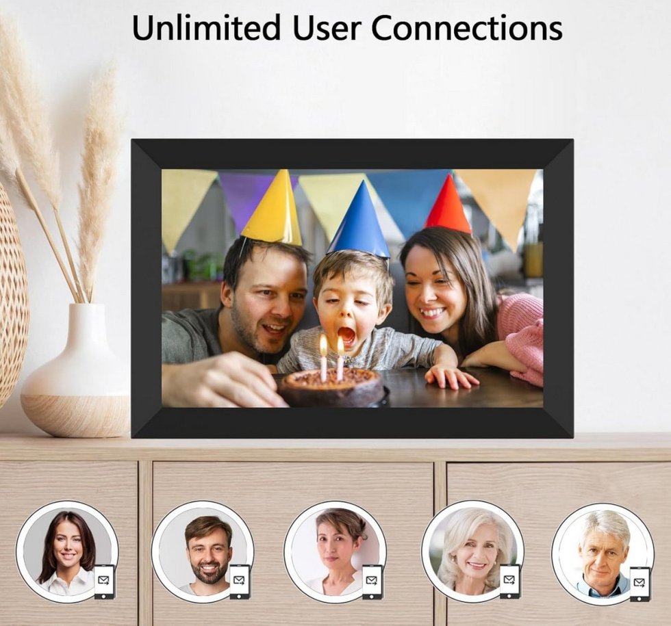 Digital photo frame Wifi 10,1'' with display and 32 GB internal memory ...