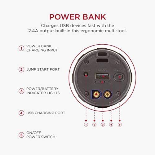 LED Flashlight + emergency car jump starter + Battery 8000 / 15000 mAh